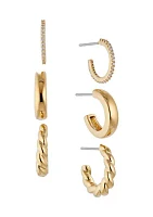 Golden Hour Triple Hoop Earrings Set