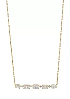 Gold Plated Lab Grown Cora Frontal Bar Necklace