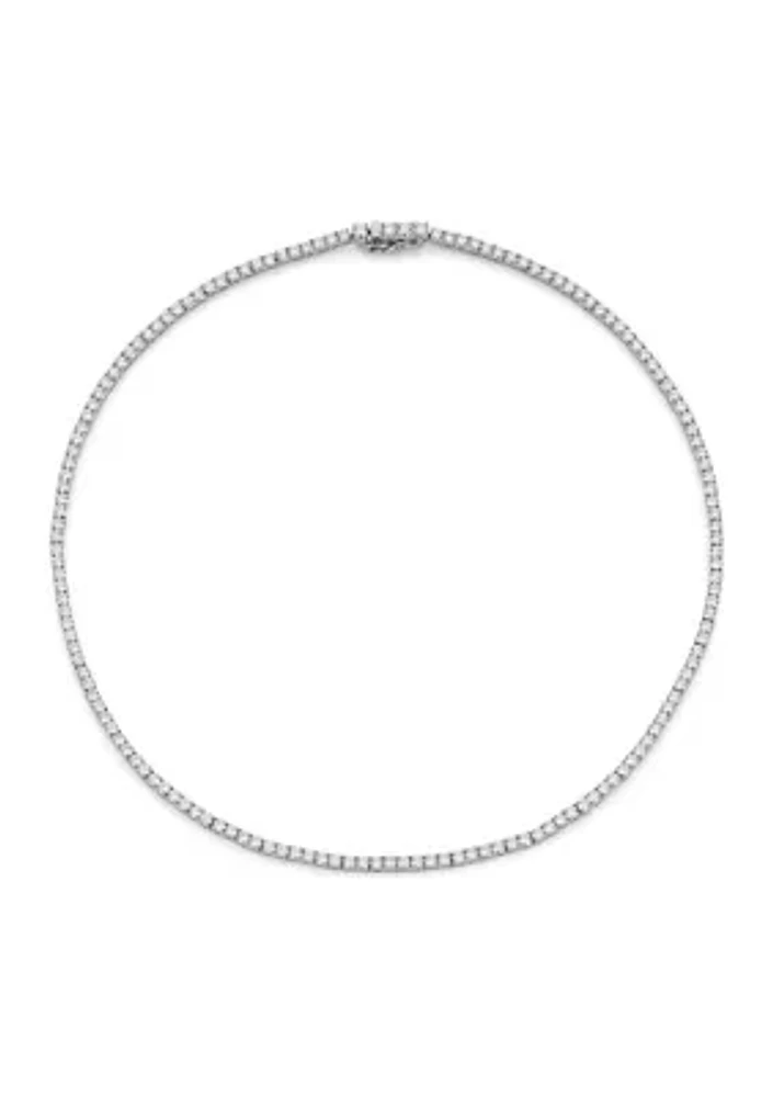 Lab Grown Perfect Tennis 2.5 Millimeter Cubic Zirconia Tennis Necklace 