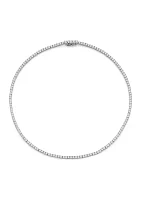 Lab Grown Perfect Tennis 2.5 Millimeter Cubic Zirconia Tennis Necklace 