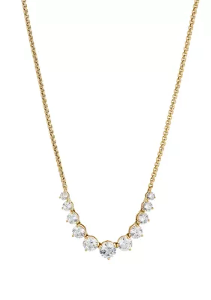 4.64 ct. t.w. Lab-Created Cubic Zirconia Perfect Tennis Graduated Frontal Necklace