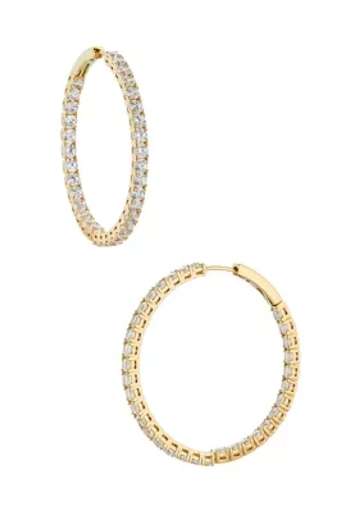 Lab Created Cubic Zirconia Perfect Hoops