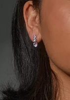 Lab Grown Perfect Tennis Linear 3 Prong Graduate Drop Earrings