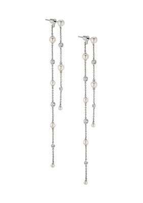 Lab Grown Siren Pearl Linear Earrings