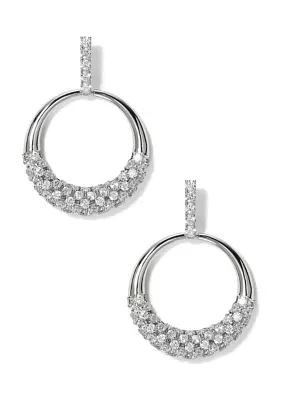 Lab Grown Juno Small Frontal Cubic Zirconia Hoop Earrings 