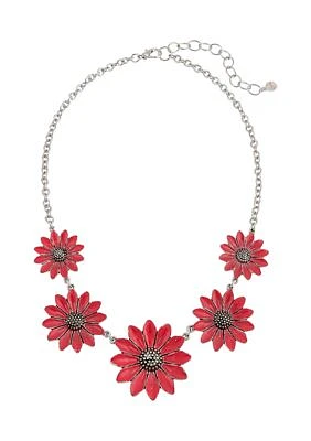 Graduated Flower Frontal Necklace