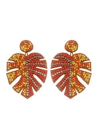 Orange Palm Seed Bead Earrings