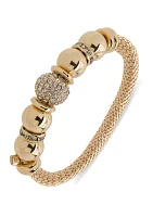 Gold Tone Crystal Fireball Stretch Bracelet - Boxed