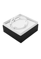 Silver Tone Crystal Pavé Hinge Bracelet Box