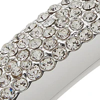 Silver Tone Crystal Pave Hinge Bangle