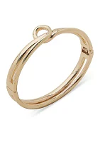 Gold Tone Hinged Bangle Bracelet 