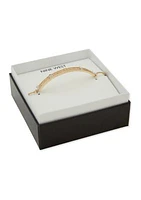 Gold Tone Crystal Baguette Slider Bracelet