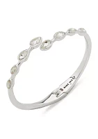 Silver Tone Crystal Open Hinge Bracelet