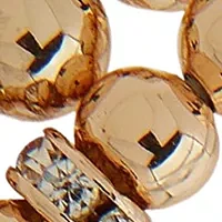 Gold Tone Crystal Pavé Ball Stretch Beaded Bracelet - Set of 3