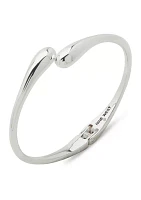 Silver Tone Open Hinge Cuff Bracelet