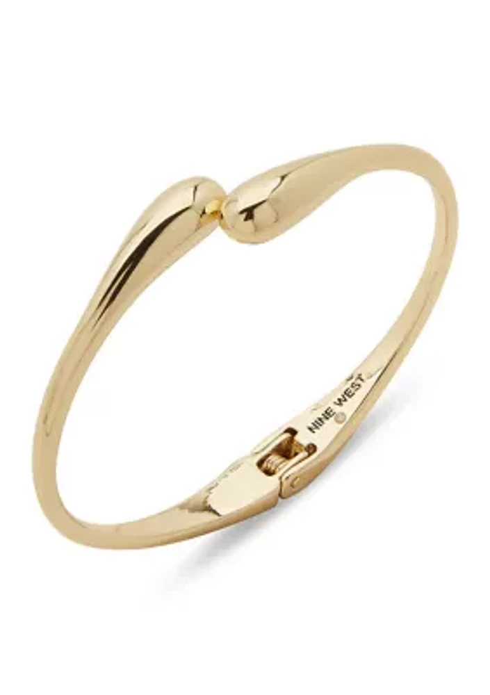 Gold Tone Hinge Cuff Bracelet