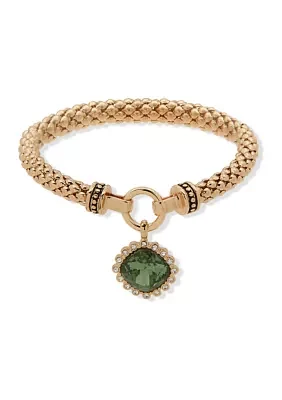 Gold Tone Stone Drop Stretch Bracelet