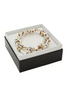 Tri Tone Tube Stretch Bracelet Set