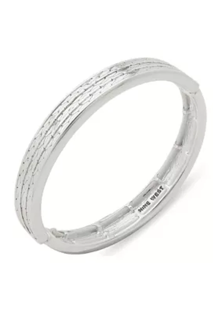 Silver Tone Twisted Stretch Bracelet