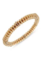 Gold Tone Rondelle Stretch Bracelet