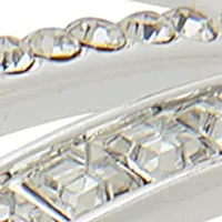 Silver Tone Crystal Bangle Bracelet Set