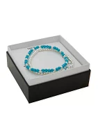 Silver Tone Turquoise Dream Stretch Bracelet Set