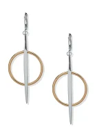 Silver Tone Multi Stick Large Orbital Earrings