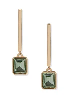 Stone Pendant Linear Drop Earrings