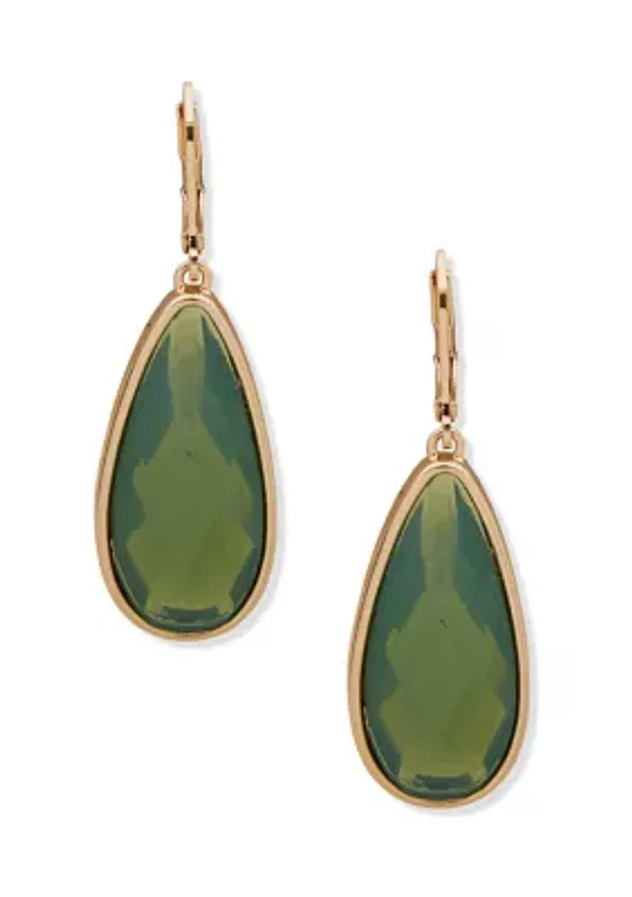 Stone Teardrop Drop Earrings