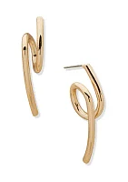 Gold Tone Twisted Post Earrings