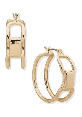 Gold Tone 22 Millimeter Clickit Hoop Earrings