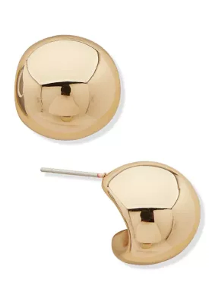 16 Millimeter Puffy Post Huggie Earrings