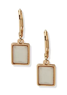 Square Stone Drop Earrings