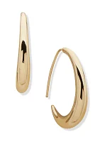 Gold Tone 28 Millimeter Threader Hoop Earrings