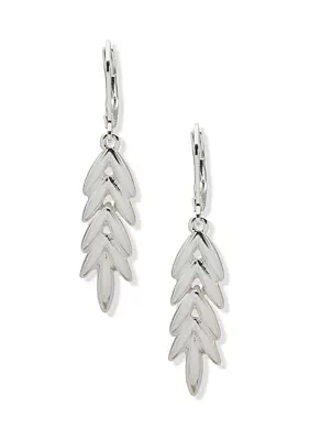 Silver Tone Marquise Drop Earrings