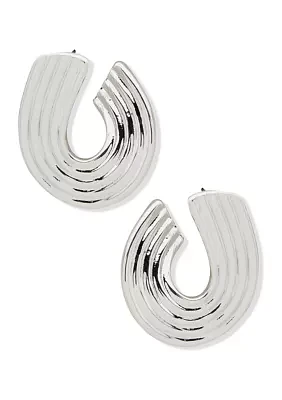 Silver Tone 30 Millimeter Twist Hoop Earrings