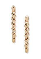 Gold Tone  Chain Linear Post Earrings