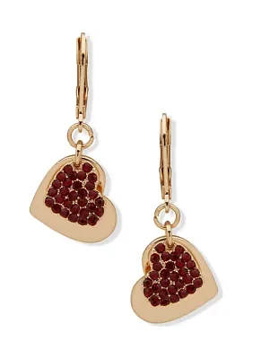 Heart Drop Leverback Earrings