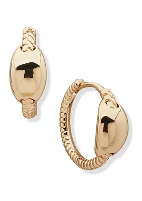 Gold Tone 20 Millimeter Chain Huggie Earrings