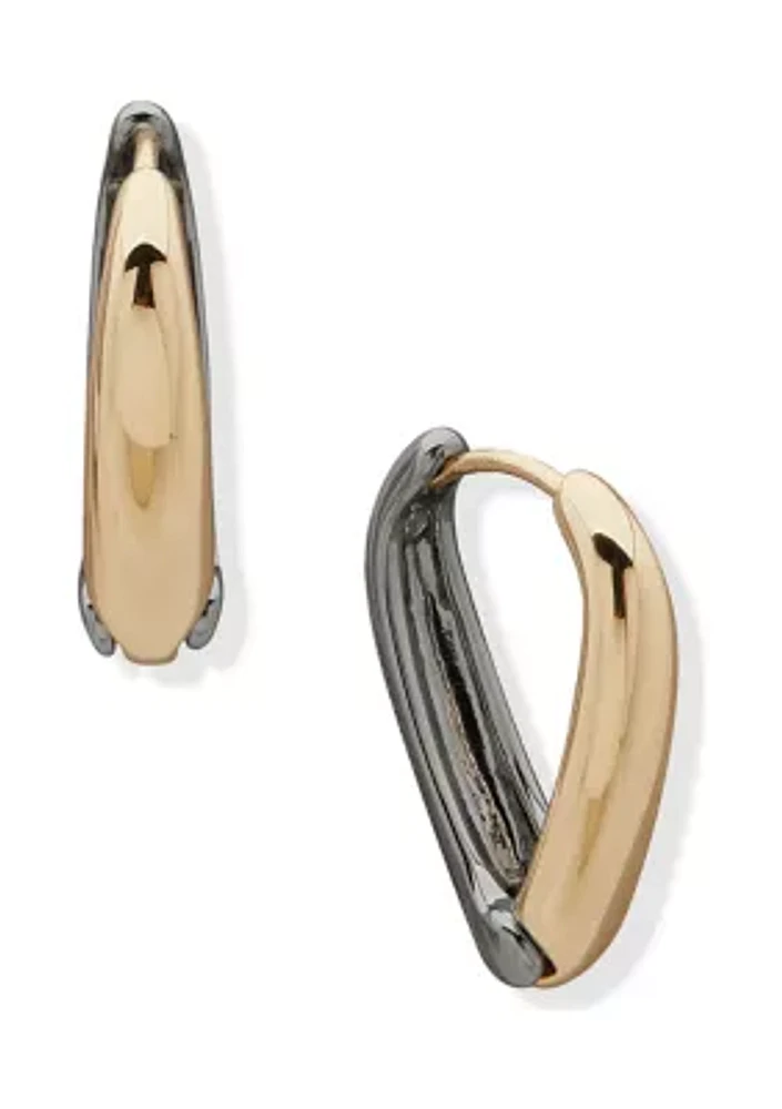 Two Tone 23 Millimeter Hoop Earrings