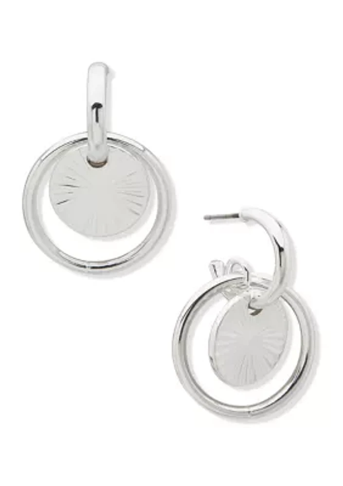 Silver Tone 32 Millimeter Hoop Orbital Earrings