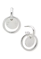 Silver Tone 32 Millimeter Hoop Orbital Earrings