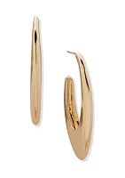 Gold Tone 55 Millimeter Tapered Hoop Earrings