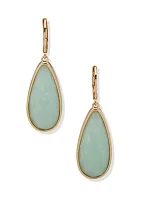 Stone Teardrop Lever Back Earrings