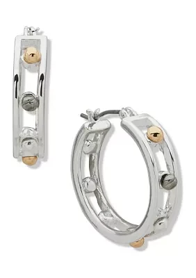 Tri Tone Multi Hoop Click Top Earrings