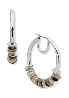 Tri Tone Multi 43 Millimeter Hoop Earrings
