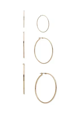 Multi Hoop Trio Earrings Set