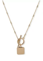 Gold Tone 17" Toggle Pendant Necklace