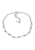 Silver Tone 13" Crystal Heart Choker Necklace