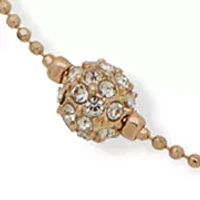 Gold Tone 17" Crystal Pavé Ball Collar Necklace